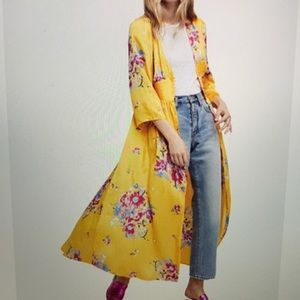 Free People Alexa Printed Maxi Duster Top